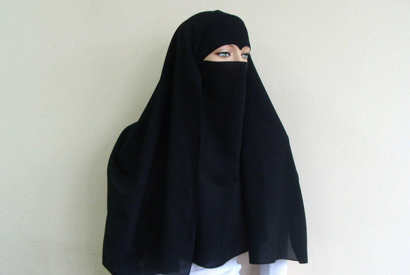 Black chiffon elegant niqab
