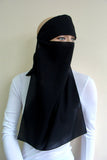 Black crepe chiffon niqab veil