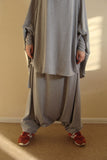 Gray Franch khimar  Muslim sport suit with Harem pants