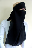 Black crepe chiffon niqab veil