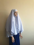 White hijab transformer to niqab with veil