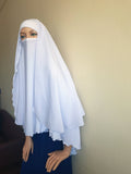 White hijab transformer to niqab with veil