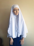 White hijab transformer to niqab with veil