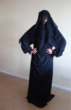 Black Khimar Maxi dress with Lace  veil