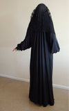 Black Khimar Maxi dress with Lace  veil