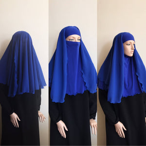 Electric blue Transformer hijab niqab with veil