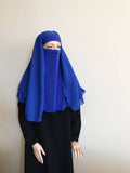 Electric blue Transformer hijab niqab with veil