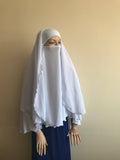 White hijab transformer to niqab with veil