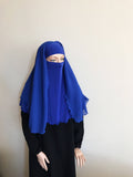 Electric blue Transformer hijab niqab with veil