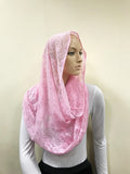 Infinity pink lace scarf