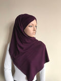 3 in one eggplant hijab -jersey turban - volume ready turban