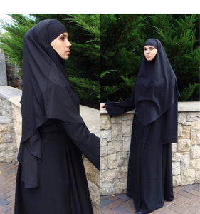 Black traditional 1 piece hijab,  ready  to wear jilbab