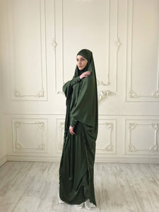 Khaki Long Silk Khimar