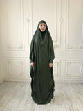 Khaki Long Silk Khimar