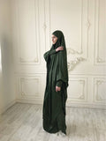 Khaki Long Silk Khimar