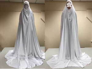 White long burqa with niqab