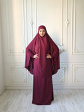 Burgundy Transformer Jilbab suit with skirt