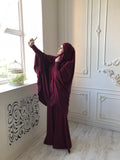 Burgundy Transformer Jilbab suit with skirt