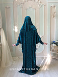 Bohemian emerald velvet Maxi Dress free size with hijab