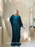 Bohemian emerald velvet Maxi Dress free size with hijab