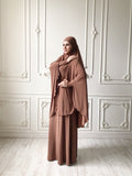 Brown Transformer Jilbab suit with skirt