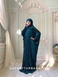 Bohemian emerald velvet Maxi Dress free size with hijab