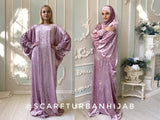 Bohemian pink velvet Maxi Dress Free Size with hijab