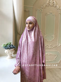 Pink velvet Jilbab suit with skirt