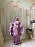 Pink velvet Jilbab suit with skirt