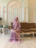 Pink velvet Jilbab suit with skirt