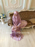 Pink velvet Jilbab suit with skirt