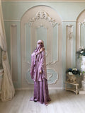 Pink velvet Jilbab suit with skirt