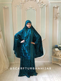 Emerald green velvet Jilbab suit with skirt