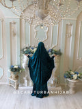 Emerald green velvet Jilbab suit with skirt