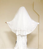 White velvet dress with khimar niqab veil