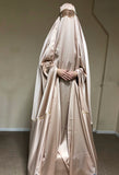 Golden beige silk Afghan burqa