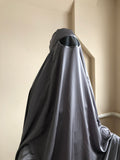 Silver gray silk Afghan burqa
