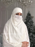 Muslim wedding dress with khimar