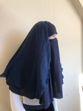 Navy blue Niqab veil, niqab transformer, Navy niqab, closed face niqab, traditional hijab, Burqa, ready  to wear hijab,  prayer scarf