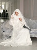 Gorgeous wedding  jilbab with niqab and veil