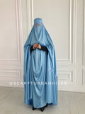 Sky Blue silk Afghan burqa