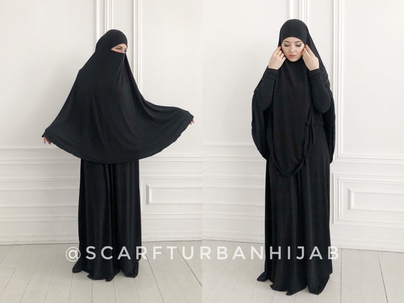 Long black Transformer hijab