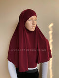 Burgundy Transformer hijab niqab, dark red niqab, traditional hijab, 1 piece hijab, ready to wear hijab, prayer scarf