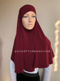 Burgundy Transformer hijab niqab, dark red niqab, traditional hijab, 1 piece hijab, ready to wear hijab, prayer scarf