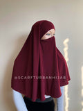 Burgundy Transformer hijab niqab, dark red niqab, traditional hijab, 1 piece hijab, ready to wear hijab, prayer scarf