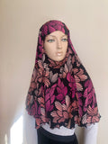 Black and pink printed Transformer hijab niqab