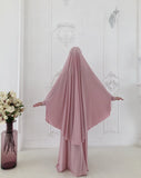 Blush pink Khimar niqab transformer with skirt