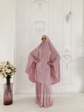 Blush pink Khimar niqab transformer with skirt