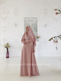 Pink dress with khimar and lace decoration