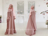 Modesty blush pink dress with hijab and cape